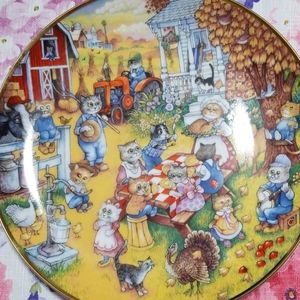 Franklin Mint Thanksgiving A Purrfect Feast